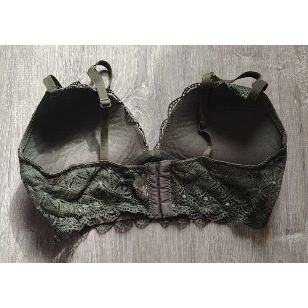 Candies‎ Green Lace Bra 34B Wireless Padded Adjustable Strap